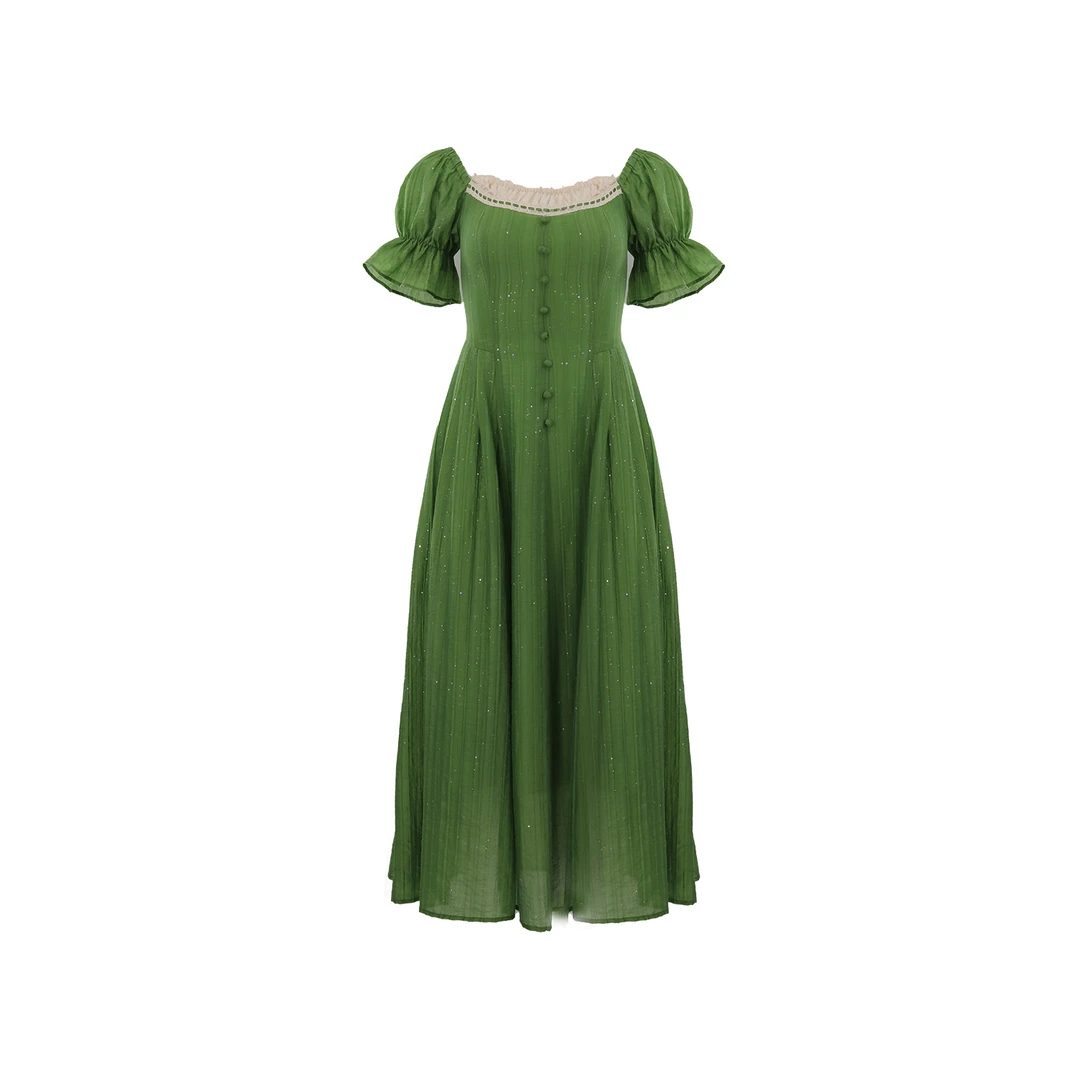 LAOXIAO服饰【绿野仙踪】清新短袖连衣裙夏海边度假温柔风碎花366