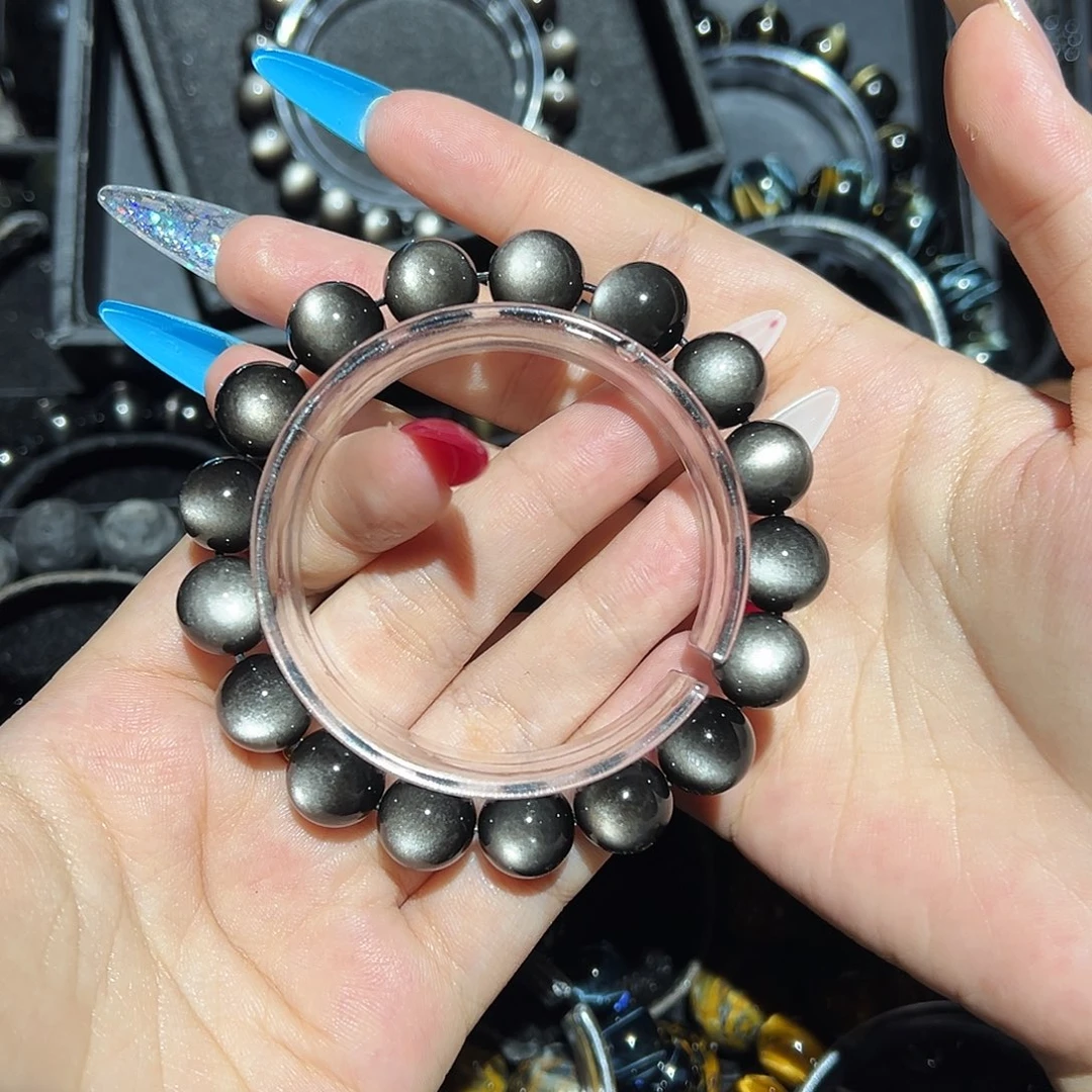 留***象未镶嵌黑曜岩手链