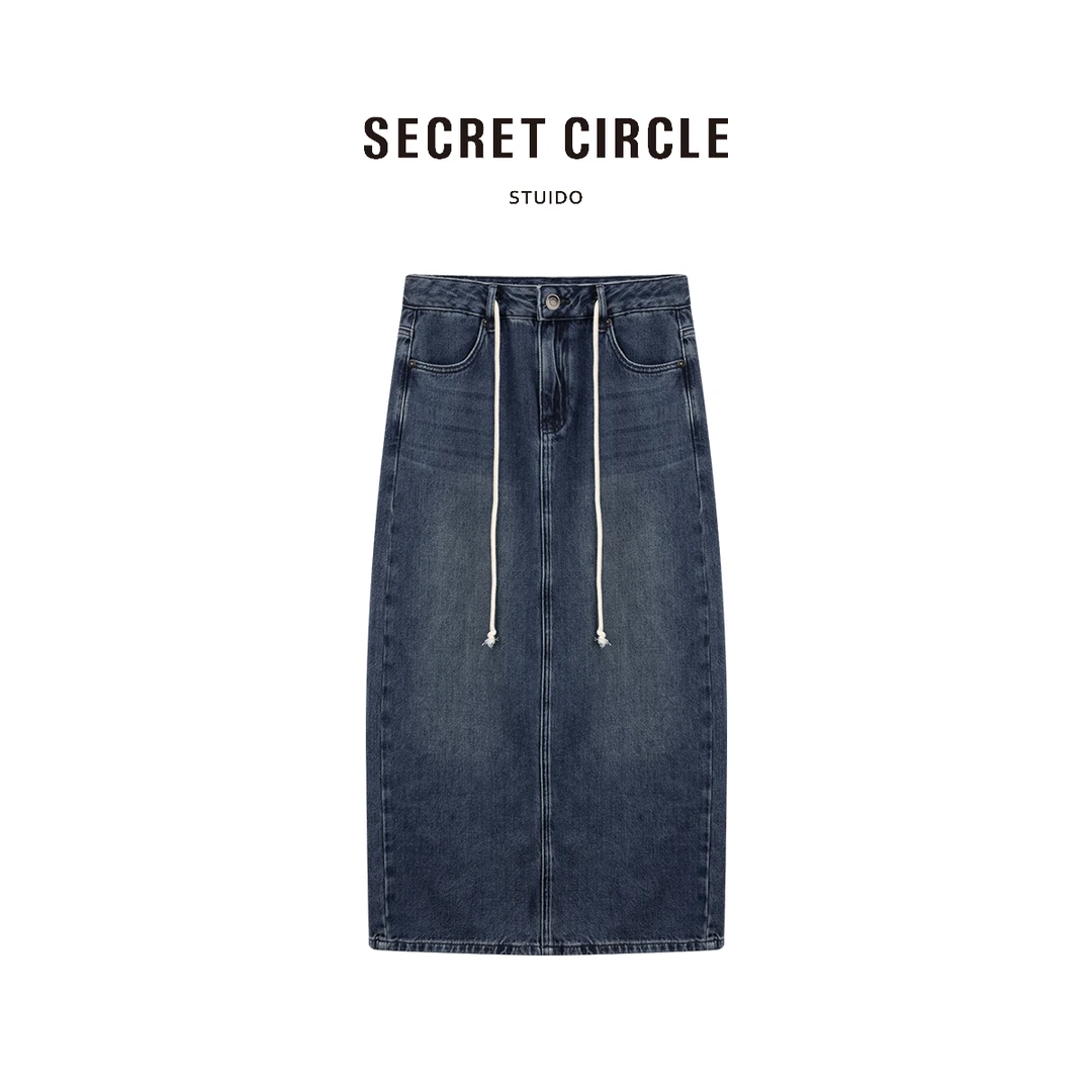 SECRET CIRCLE·秘社 100棉复古抽绳设计中长裙B0813