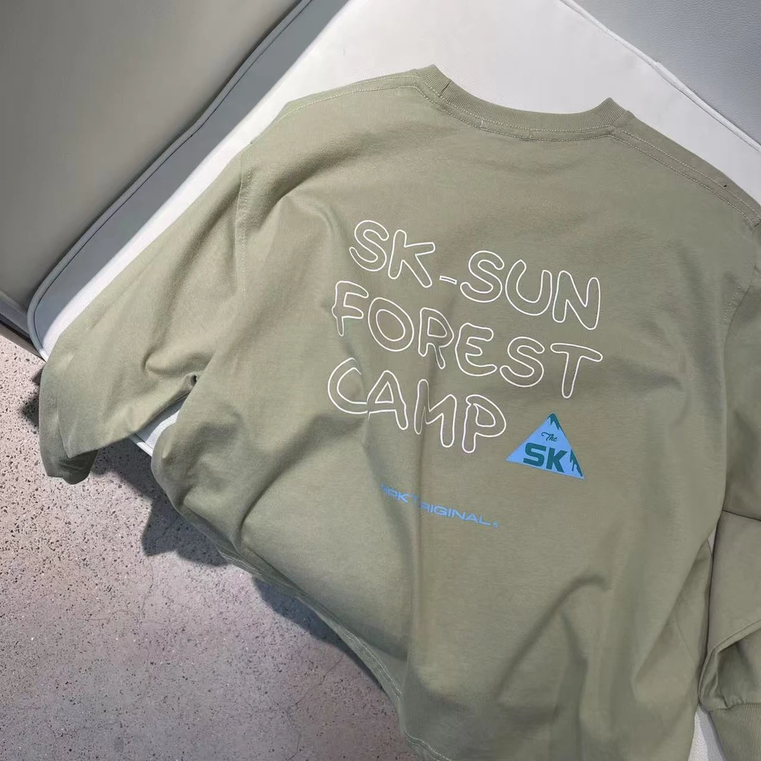 9384春款前后字母印花长T潮童宽松卫衣洋气长袖中性款打底卫衣