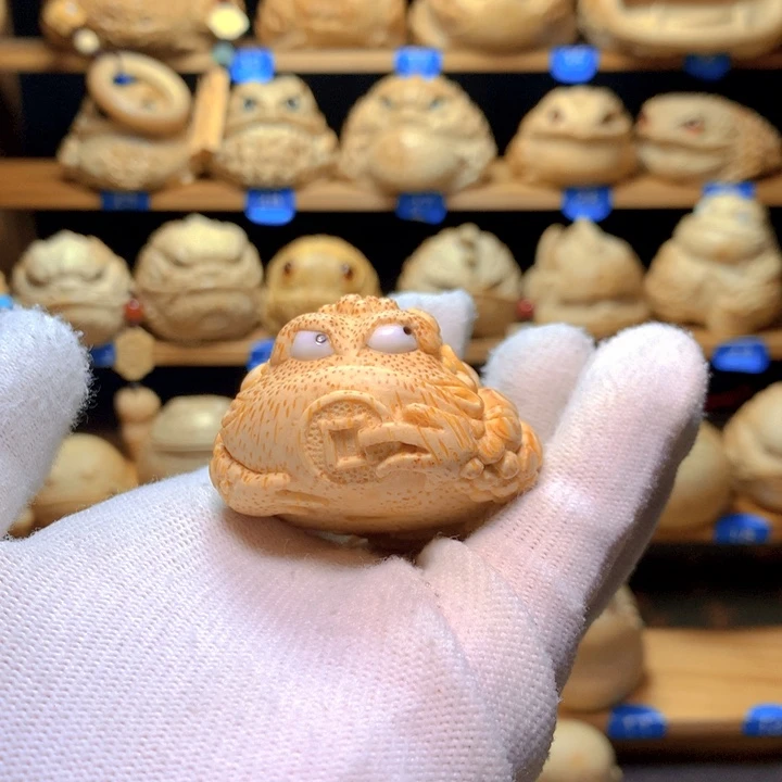 竹梦*竹根雕精工铜钱恶霸金蟾