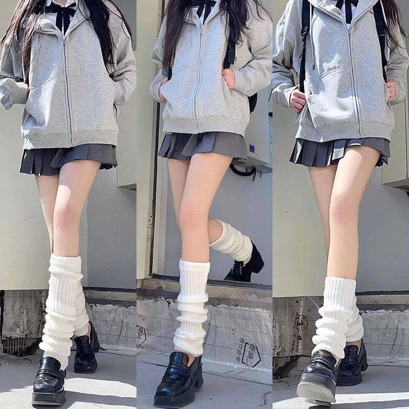 日系JK堆堆袜针织加长款四季过膝中长筒袜女生显瘦百搭小腿袜套