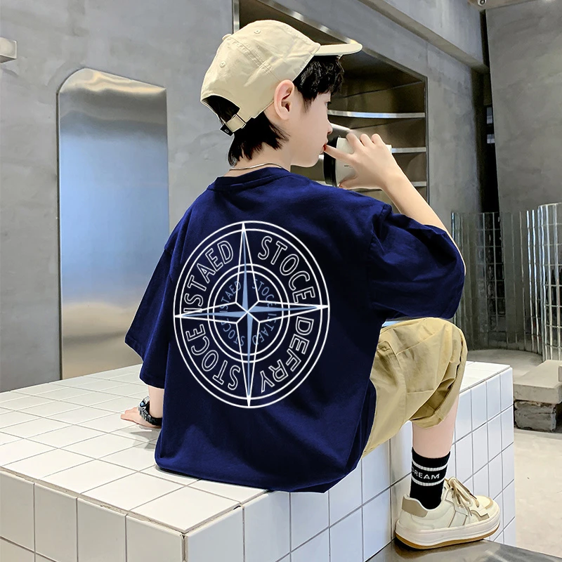 【100%纯棉】儿童T恤短袖2025年夏季新款中大童男童夏款男孩半袖潮T