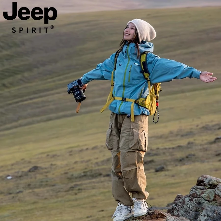 吉普jeep冲锋衣女款爆款2025新款户外运动休闲防水防风登山服外套