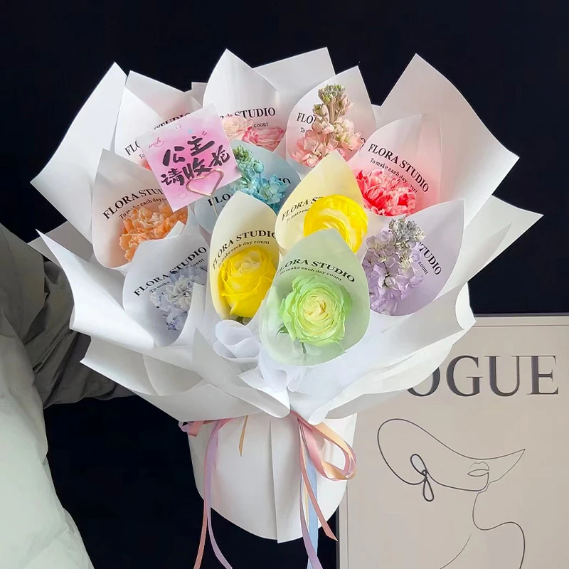 【花约】一岁一花礼鲜花花束包装纸网红纸防水花束纸diy花艺资材