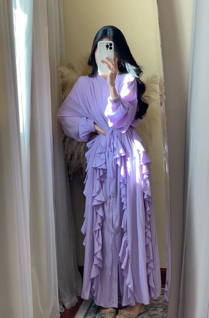 【ROUROU】人间白茶｜专属 复古法式赫本风荷叶边设计连衣裙Ro-2642