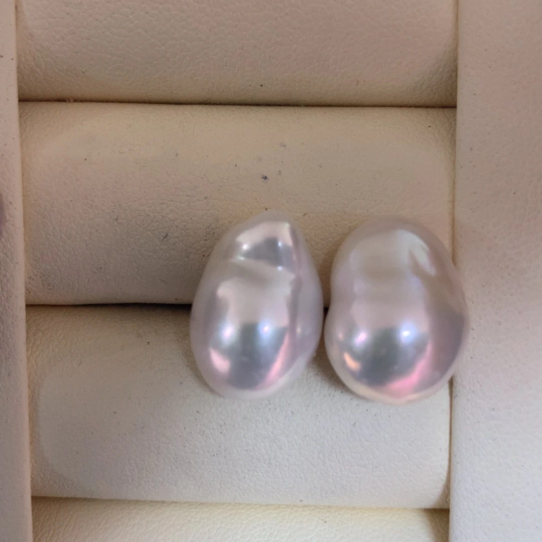 银S925镶嵌耳饰海水珍珠