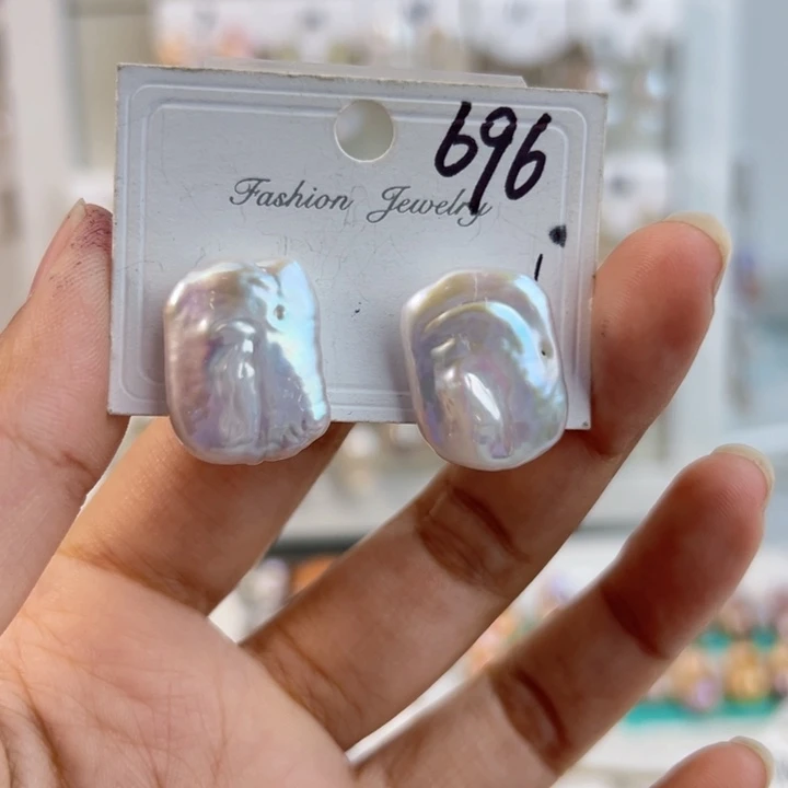 淡水珍珠耳饰银S925镶嵌