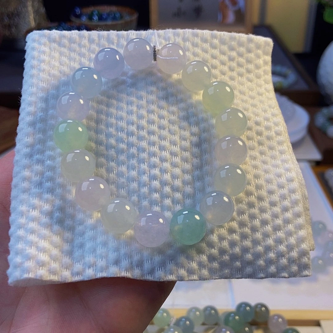 定制翡翠未镶嵌翡翠手串卡11.8