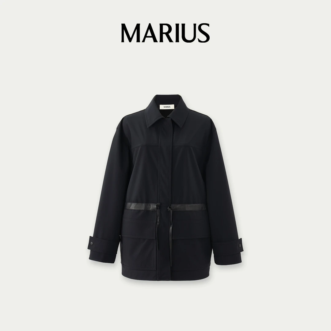 MARIUS’皮绳风衣‘经典猎装风格时尚风衣