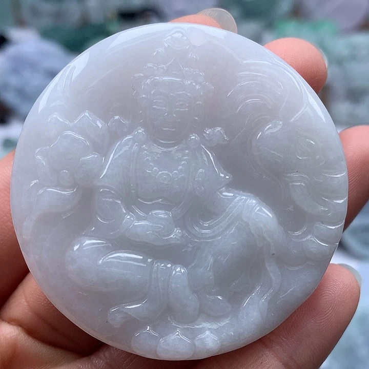 翡翠未镶嵌颈饰普贤菩萨卡顿9+