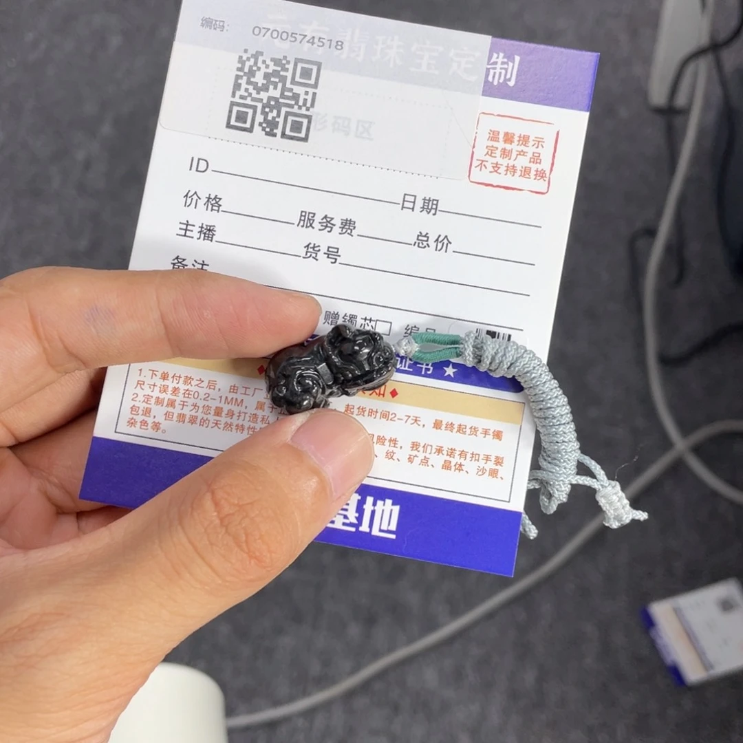 翡翠未镶嵌颈饰乌鸡貔貅