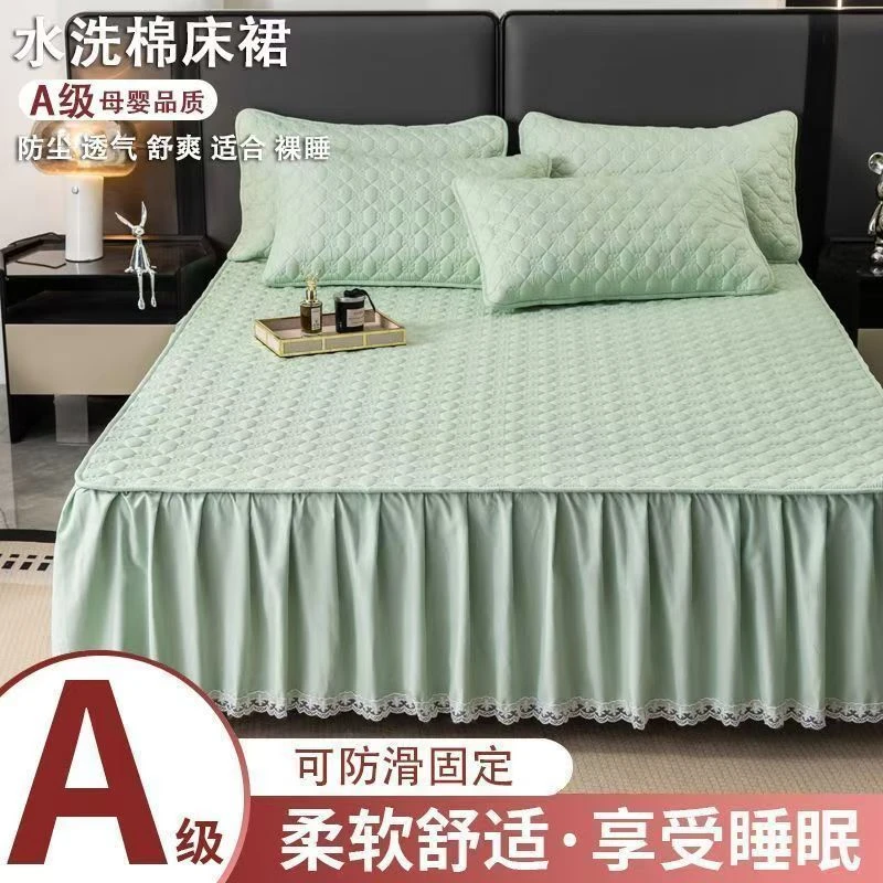 花边夹棉保护套加棉床垫裙高档床罩加厚单件新款新款床罩裙床裙