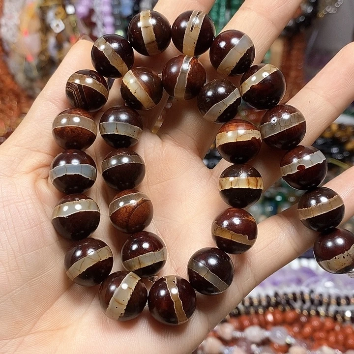 未镶嵌玛瑙/玉髓珠宝半成品一线玛瑙卡14mm