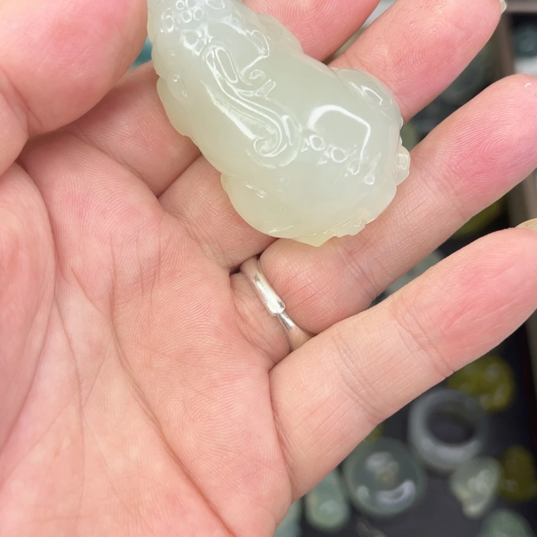 岫玉未镶嵌颈饰白冰岫玉高货