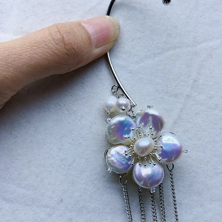 淡水珍珠耳饰银S925镶嵌