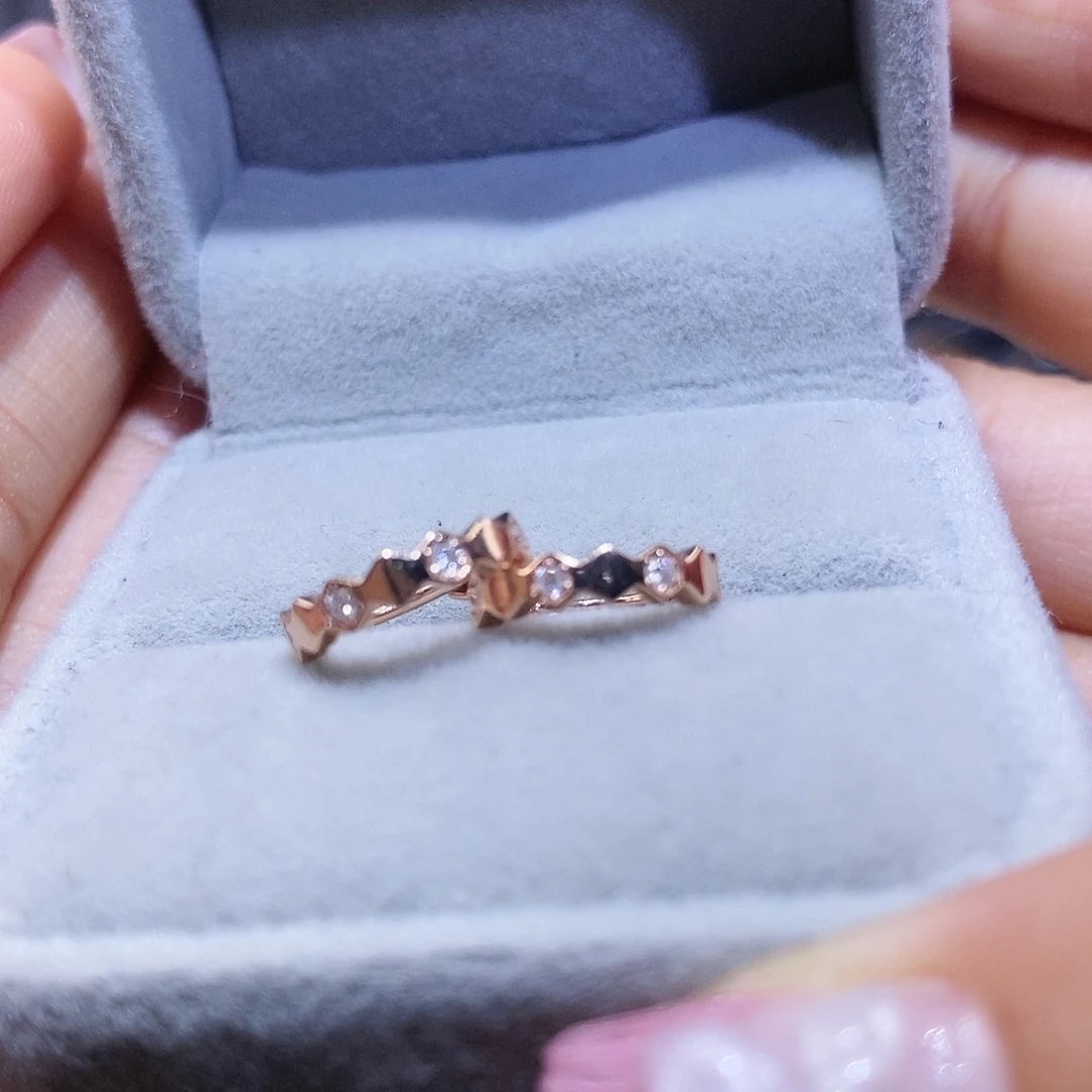 耳饰18K金镶嵌钻石k玫蜂巢耳圈