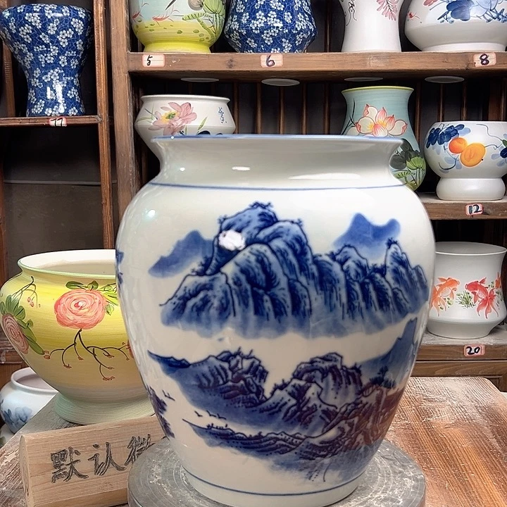 陶高26口18.5青花上水陶瓷