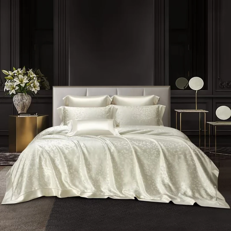 重磅姆米真丝桑蚕丝丝绸4提花四件套多件套床上用品
