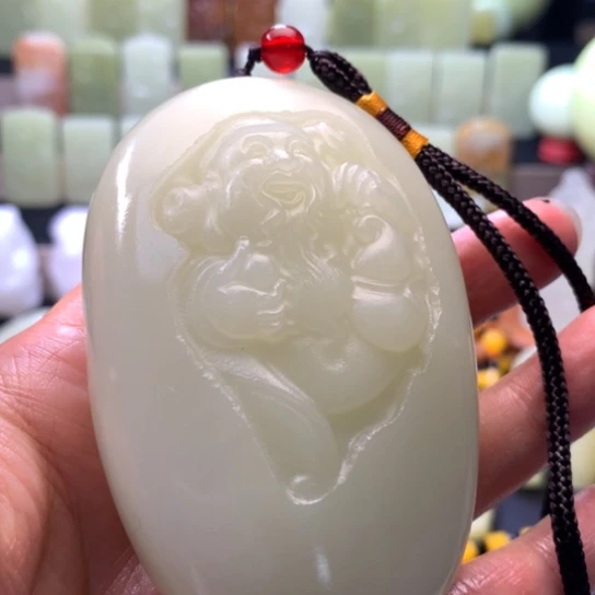 石材方解石手把件