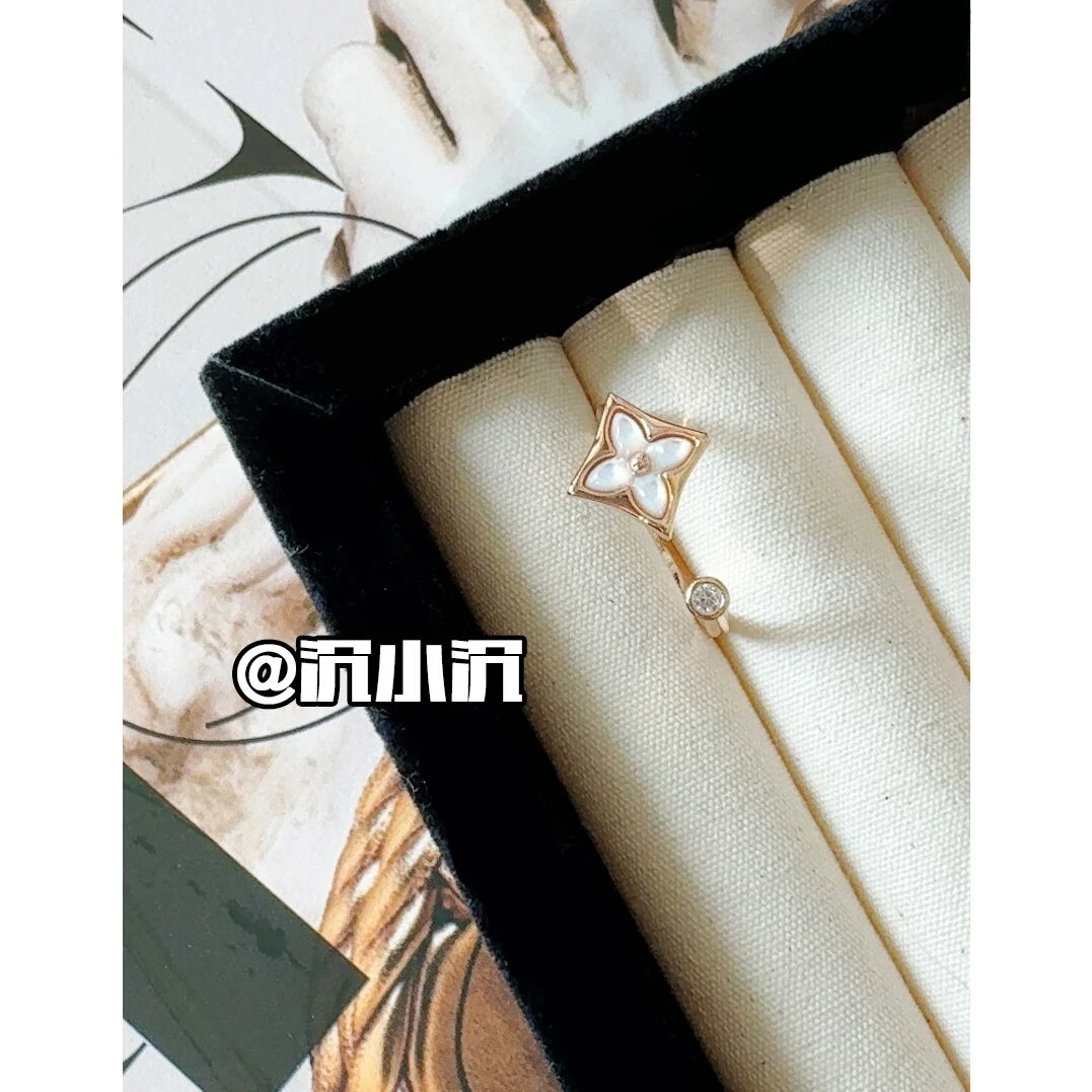 铜合金戒指 【白贝戒指】高版本老花白贝轻奢百搭开口戒指L11