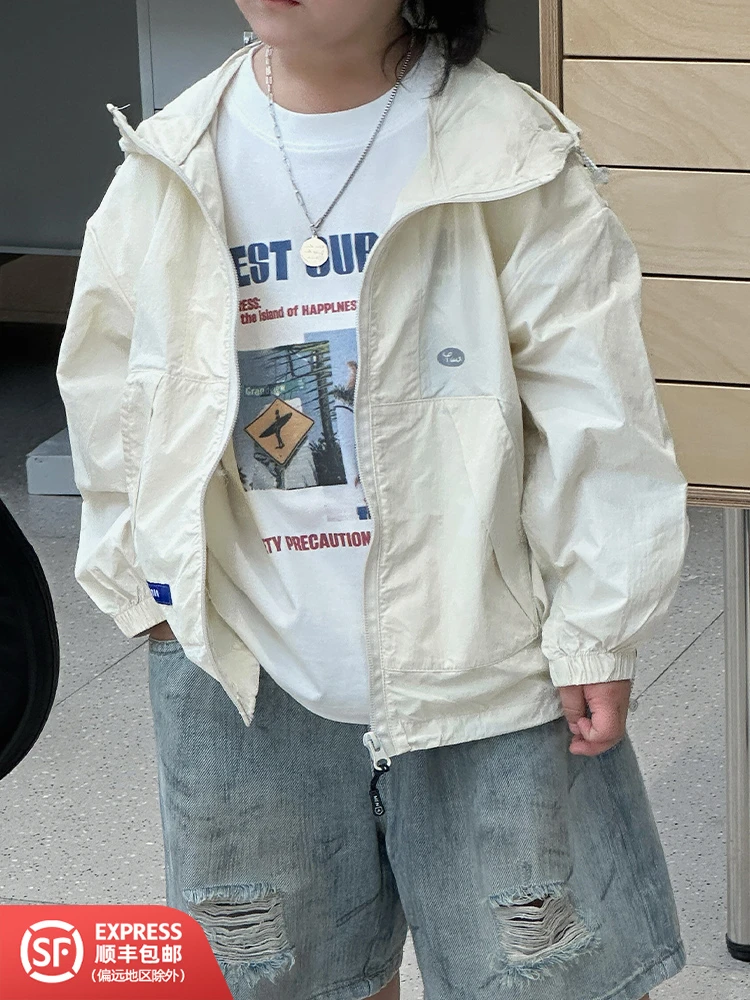 243007儿童宝宝夏款宽松百搭洋气时尚防晒纯色外套