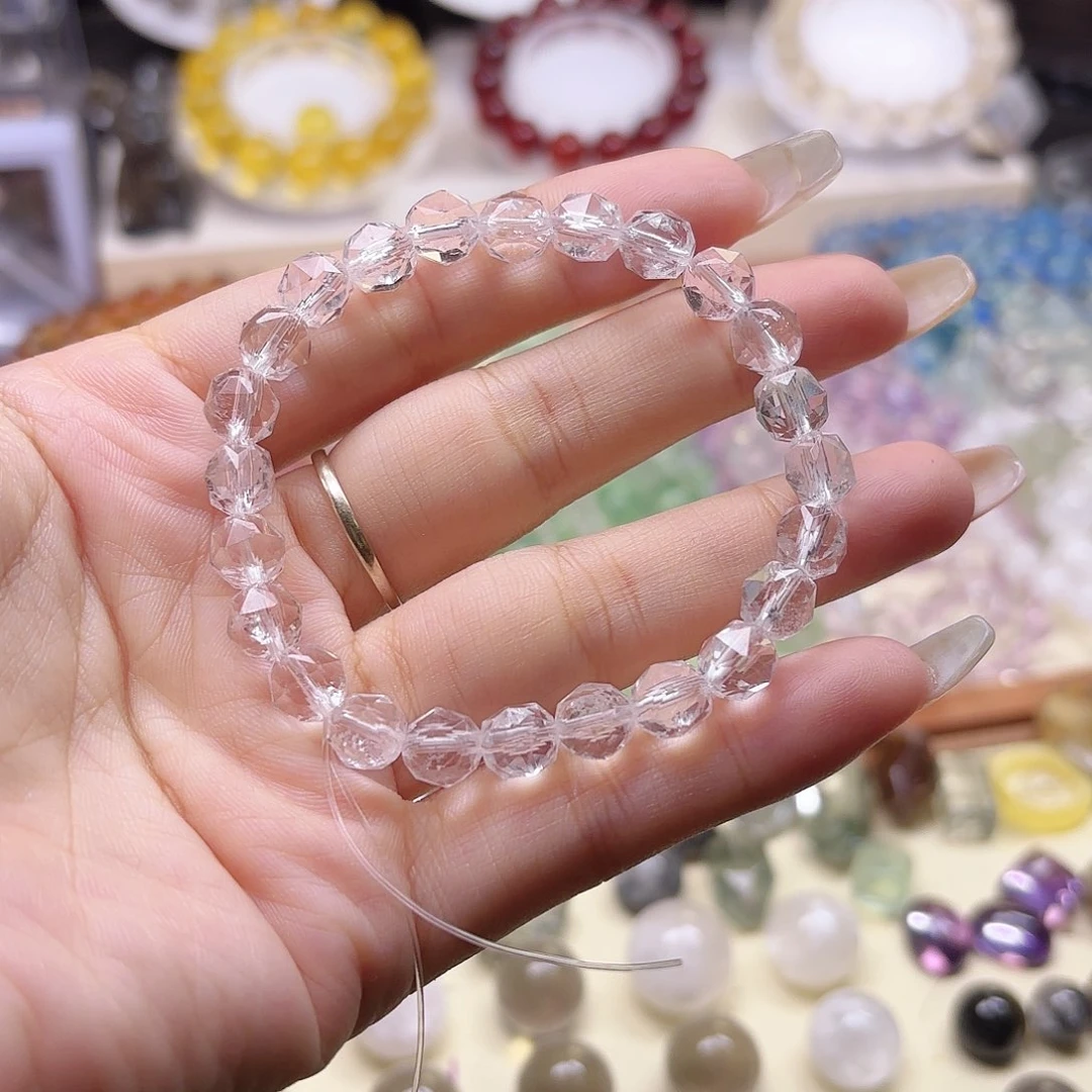 水晶手链未镶嵌白水切面7.6