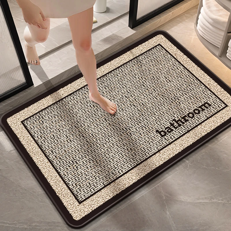 卫生间吸水地垫浴室门口防滑脚垫厕所垫子门垫家用软硅藻泥地毯垫