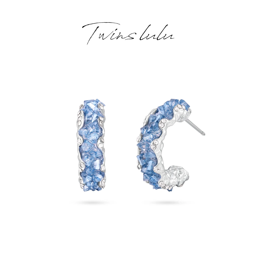 TWINS LULU 流光风 秋上新 气质时尚高级感氛围感C形耳环TSL2997