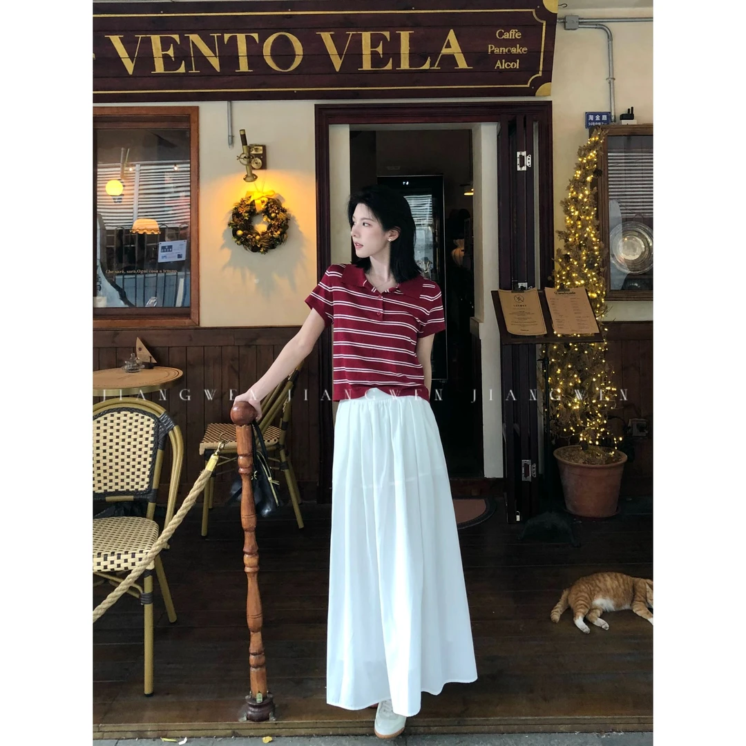 【欧尼伞裙】棉麻感极简显瘦褶裥气球半身裙