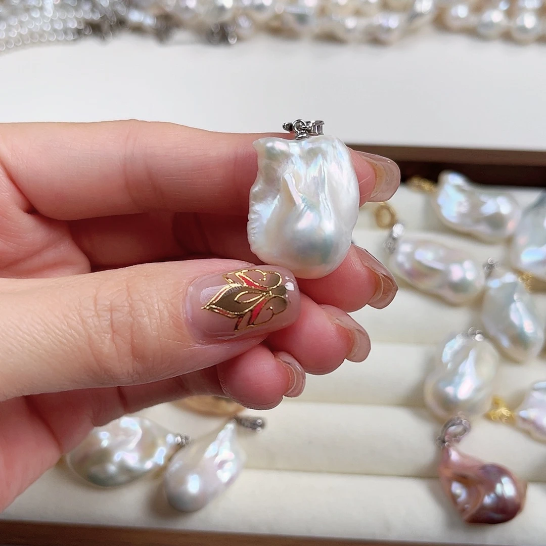 淡水珍珠银S925镶嵌颈饰