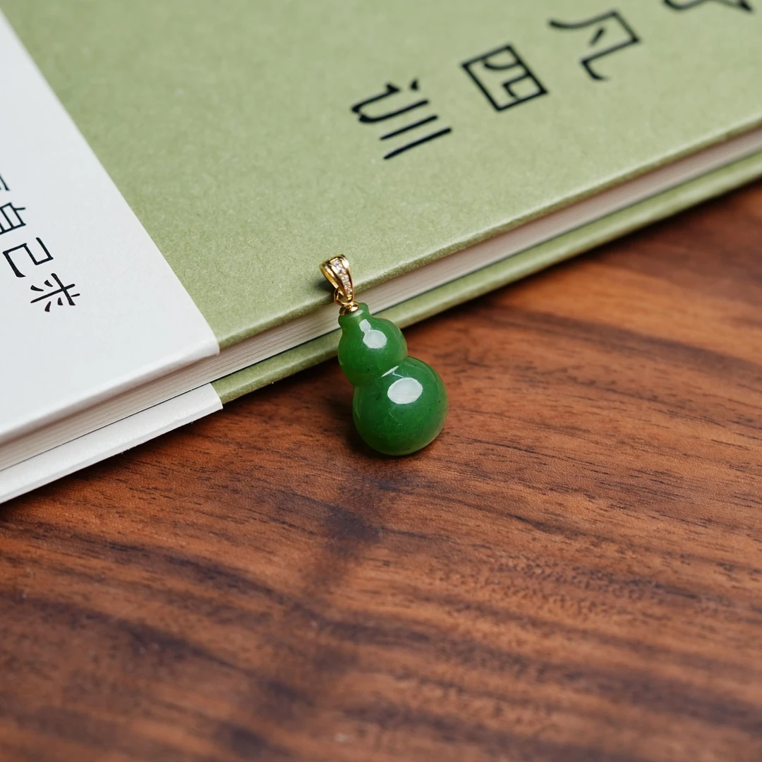 【小池专属】s925和田玉碧玉葫芦吊坠 21*14*5XCC5011