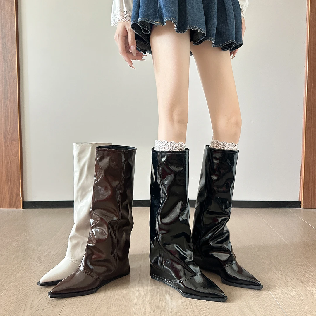 骑士靴女百搭高跟女款洋气靴子女2025今年流行靴子长筒长靴高筒