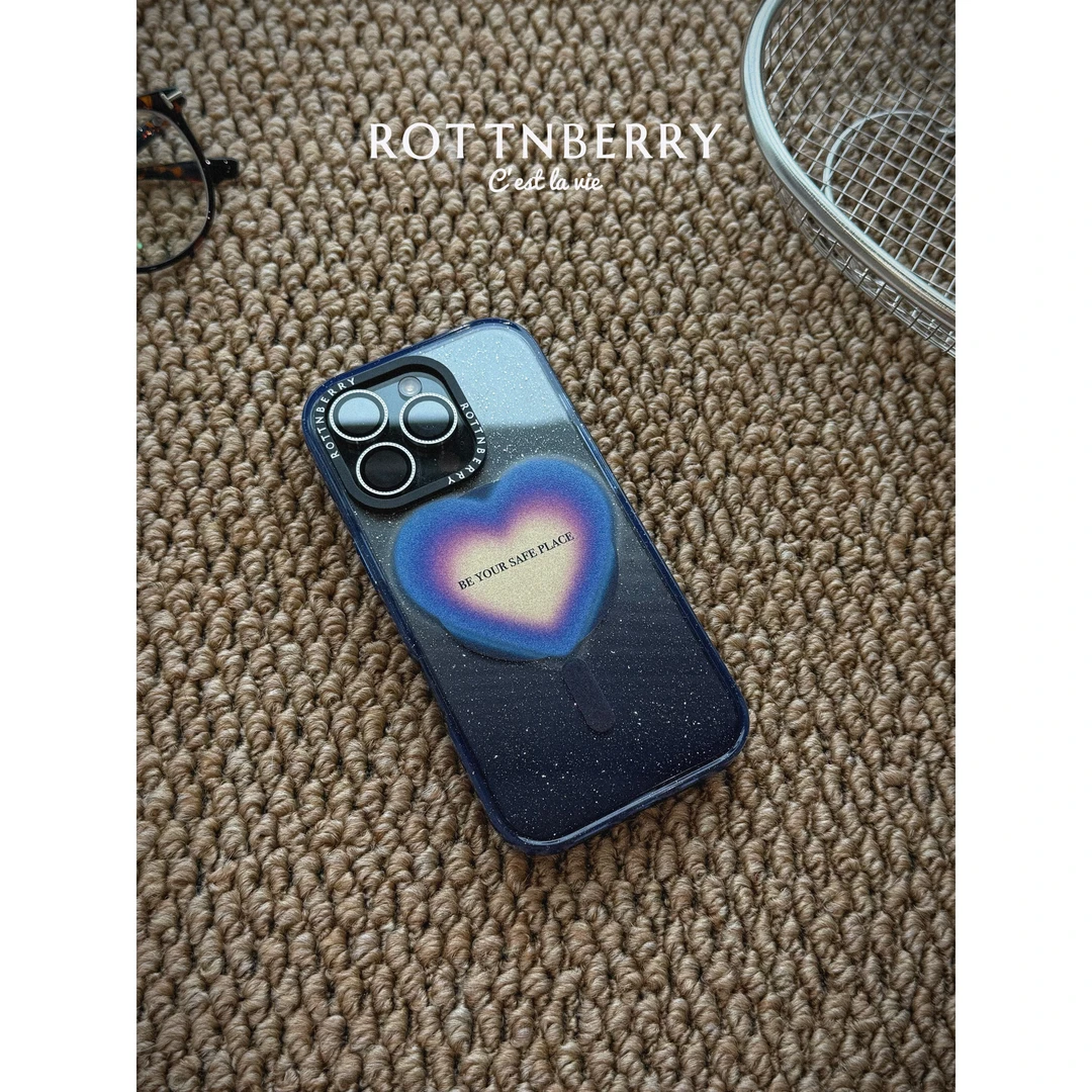 RottnBerry · 心之安处 透明渐变磁吸手机壳适用iphone16promax