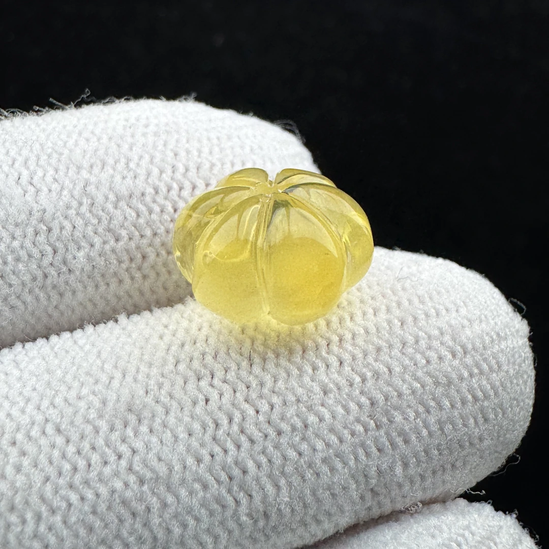 M5405天然原矿蜜蜡瓜珠12.9mm一物一图支持鉴定