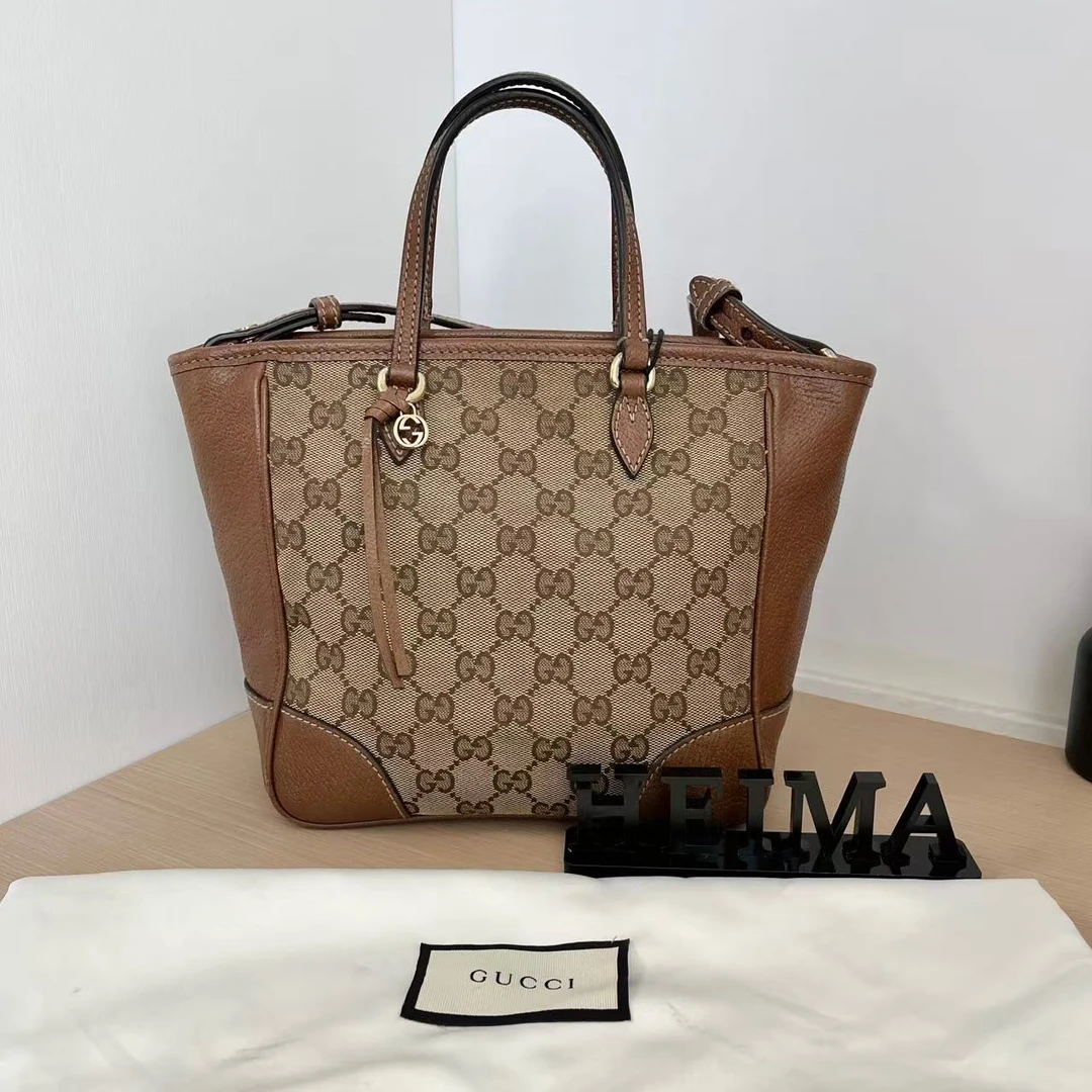 95新 GUCCI/古驰 11767464 Gucci菜篮子手提斜挎包小号