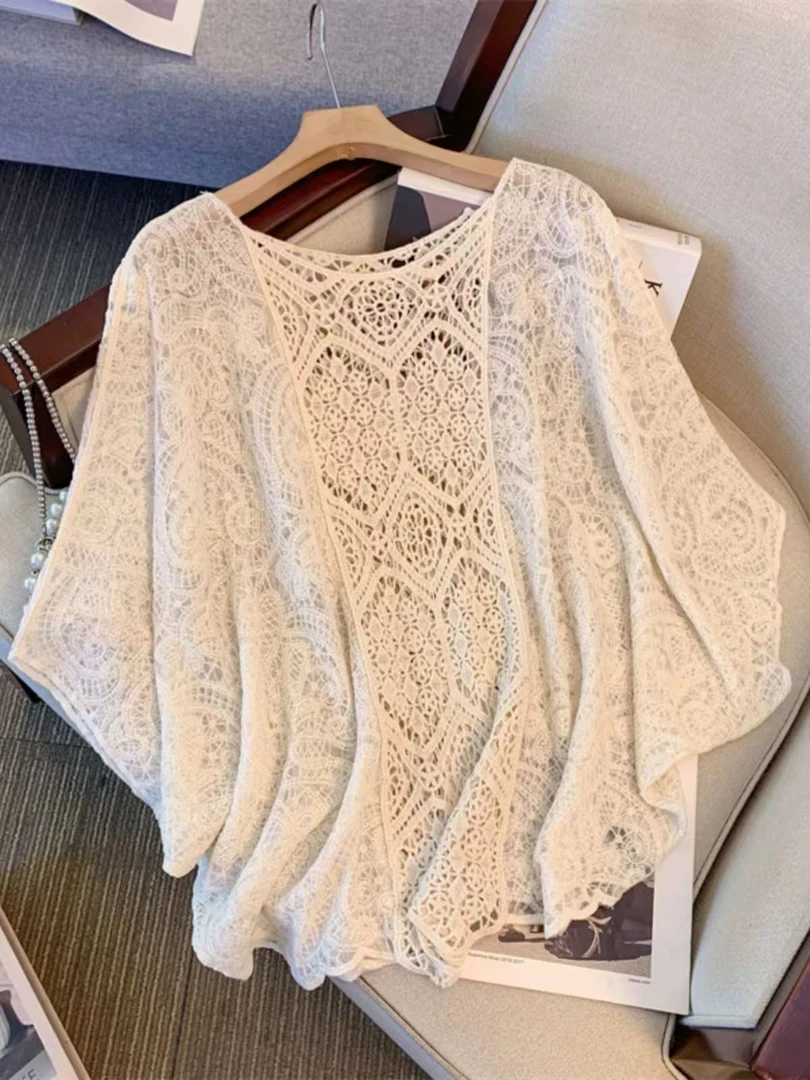 大脸慧推荐款 TR#1755#蕾丝花边上衣 X