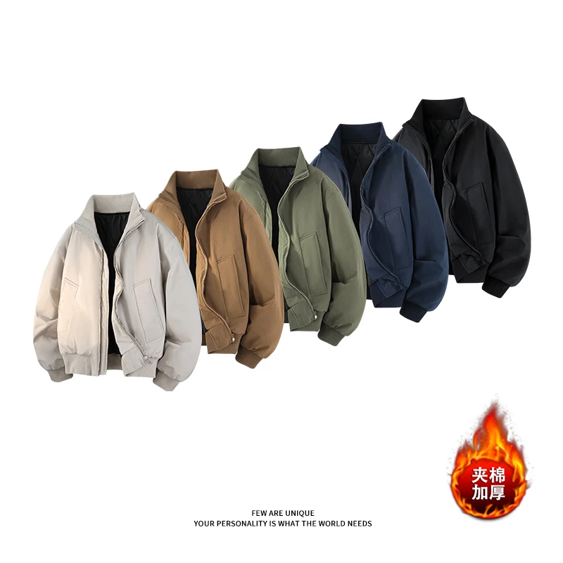 美式痞帅飞行夹克棉服男款冬季加棉加厚保暖棉衣硬汉穿搭短款外套