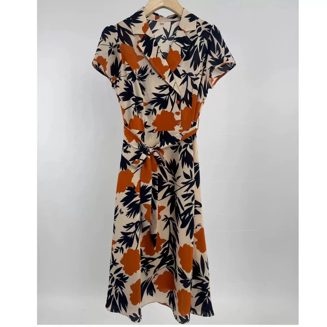 【H1406连衣裙]时尚黑色潮流夏季气质女士拼接中长款