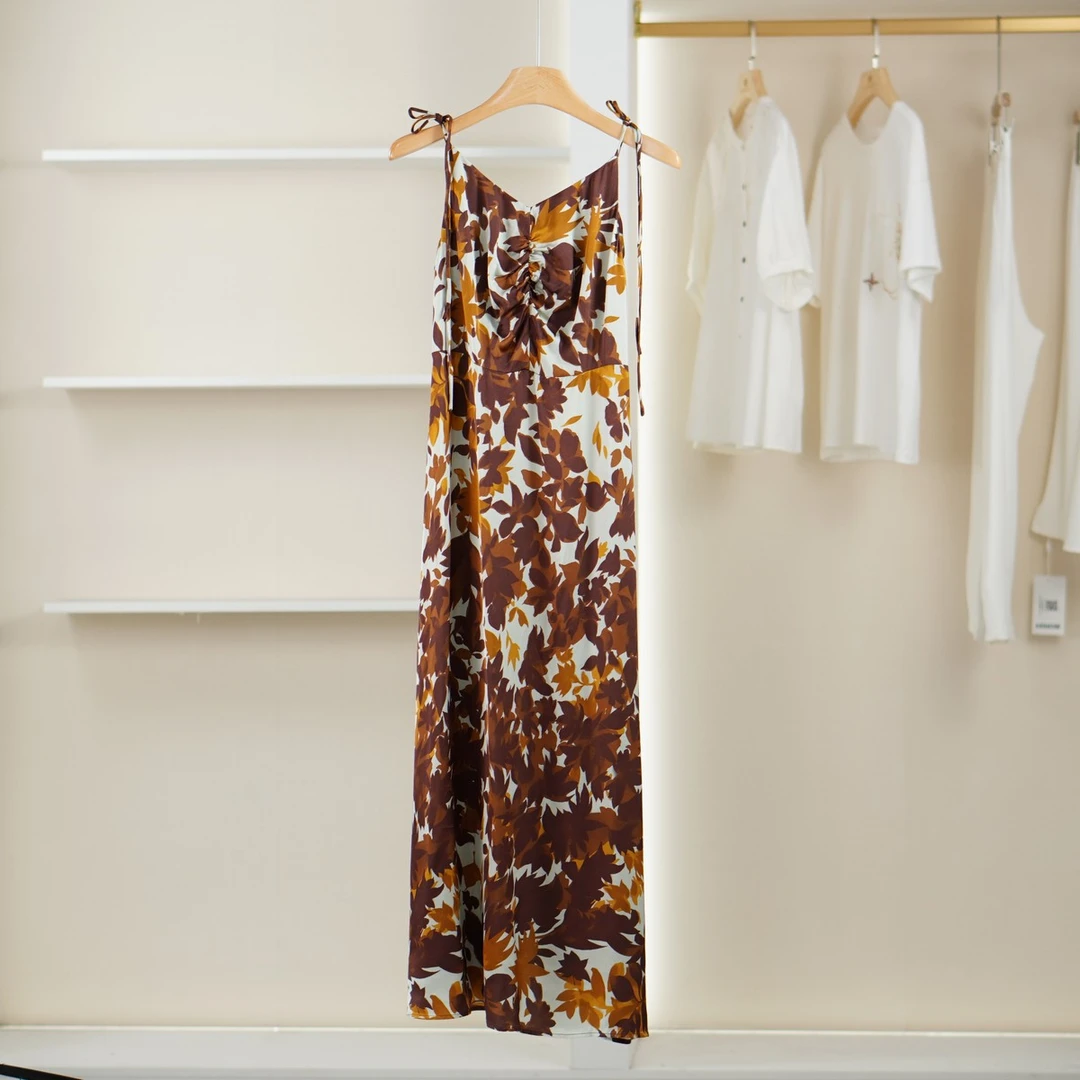 【麦笛•品牌新款】50816234 轻奢印花吊带裙夏季专柜折扣女装