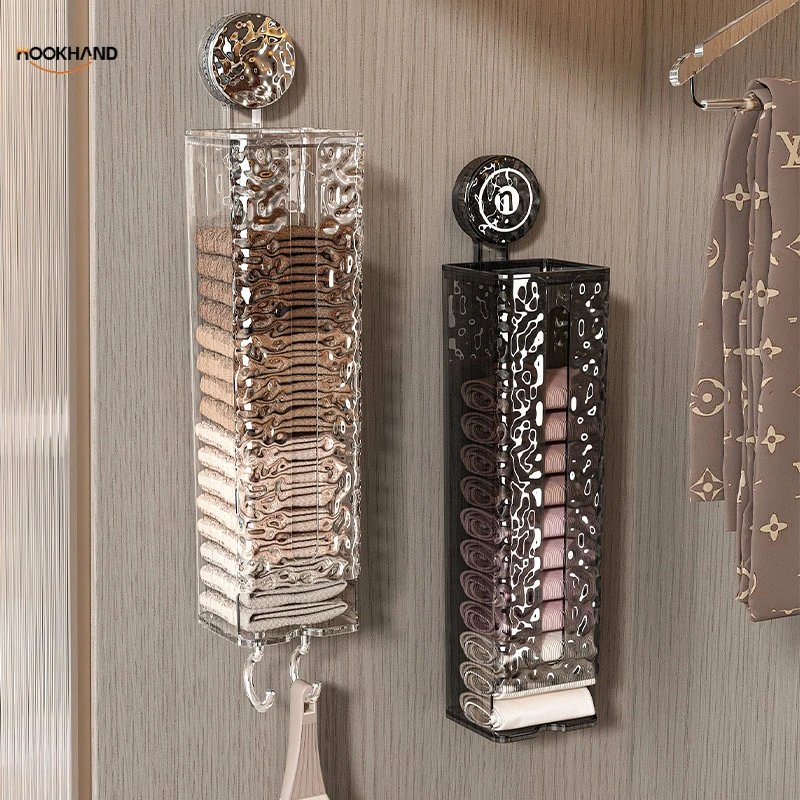 壁挂式贴身衣物整理盒吸盘袜子内衣收纳神器现代简约塑料材质