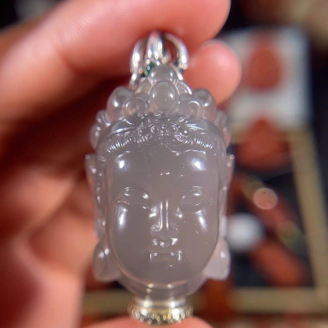 玛瑙/玉髓未镶嵌黑冰观音