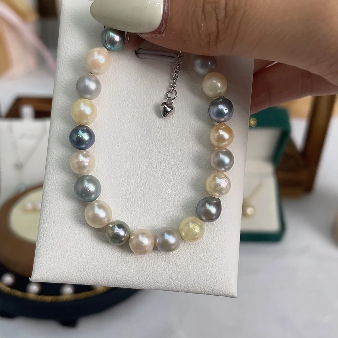 银S925镶嵌手链海水珍珠