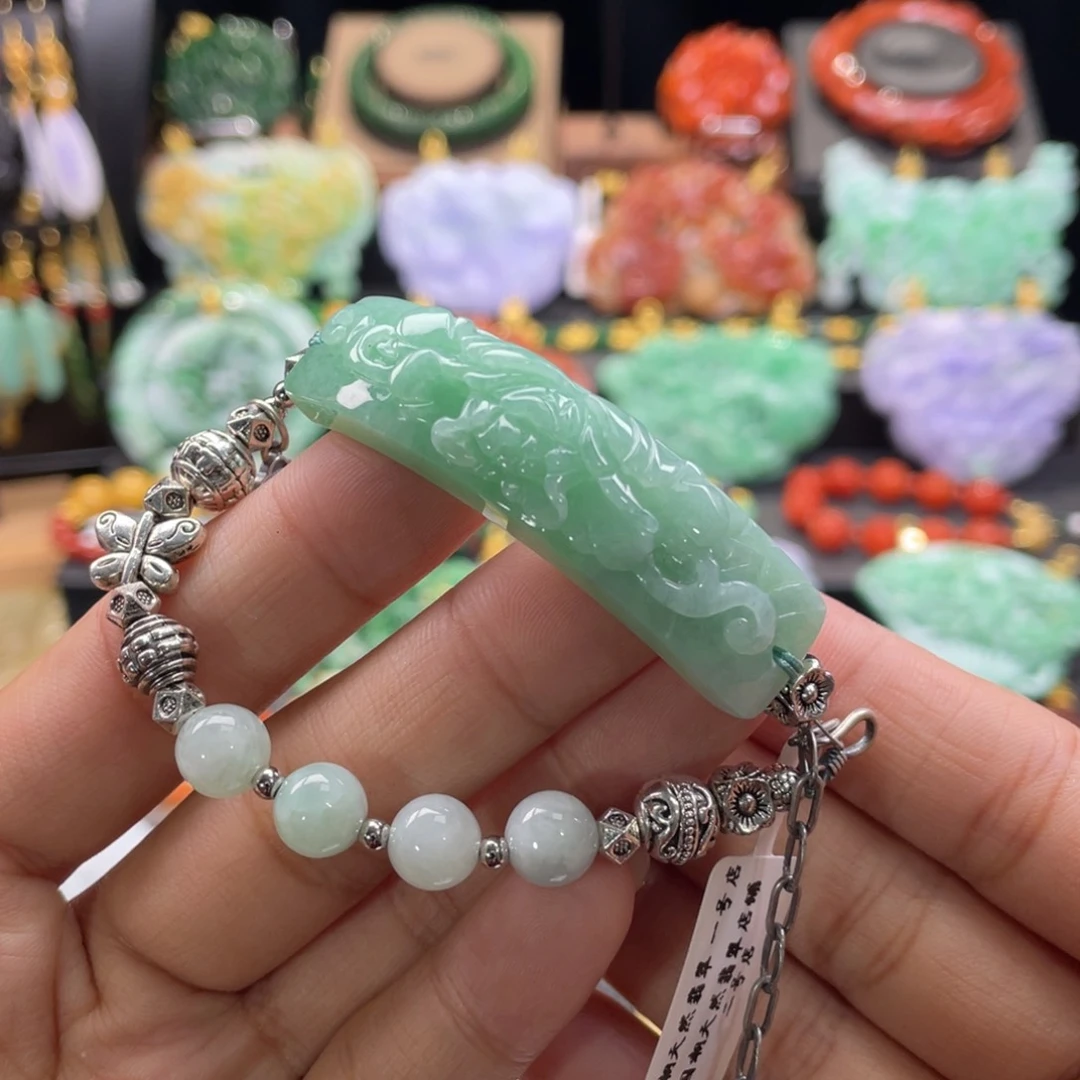 翡翠手链未镶嵌代编织