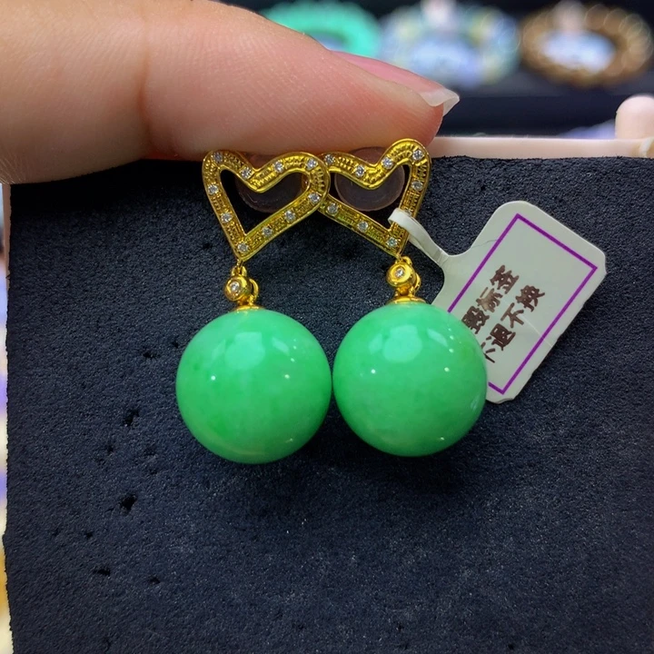 翡翠18K金镶嵌手链翡翠