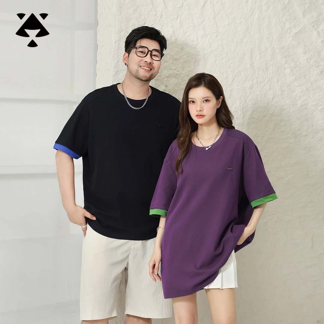 【清爽透气】森老板大码男装遮肉显瘦夏季短袖宽松胖男生t恤半袖男