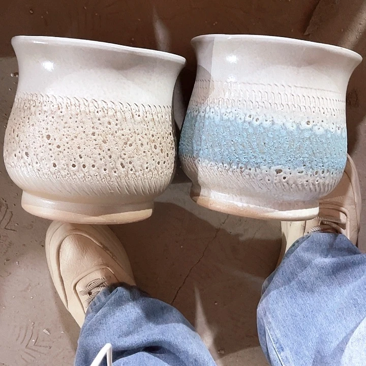 紫砂花盆口径21高度21两只正品