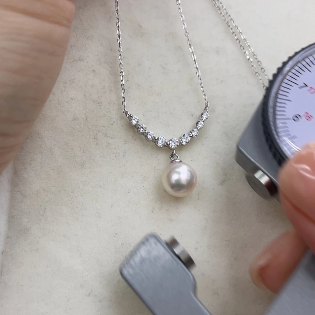 海水珍珠银S925镶嵌颈饰