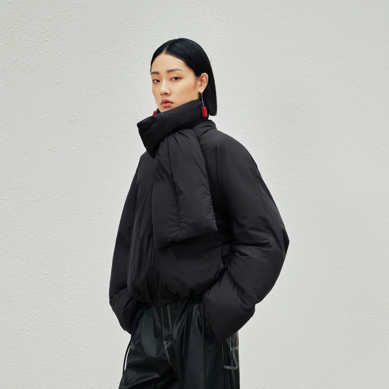 【商场同款】LESS2024年冬新款宽松直筒长袖短款羽绒服2O0C12050