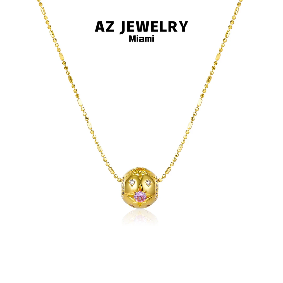 坠链均925银合成锆石 【金星】金色八芒星时尚气质轻奢路路通项链